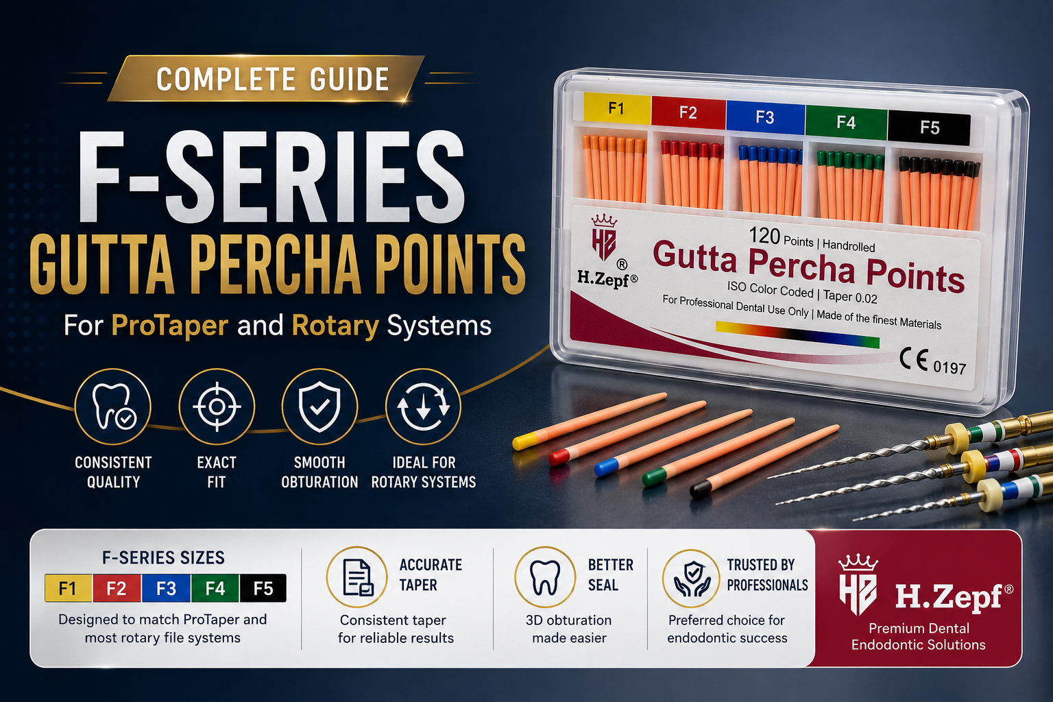 F-Series Gutta Percha Points — Complete Guide for ProTaper and Rotary Systems