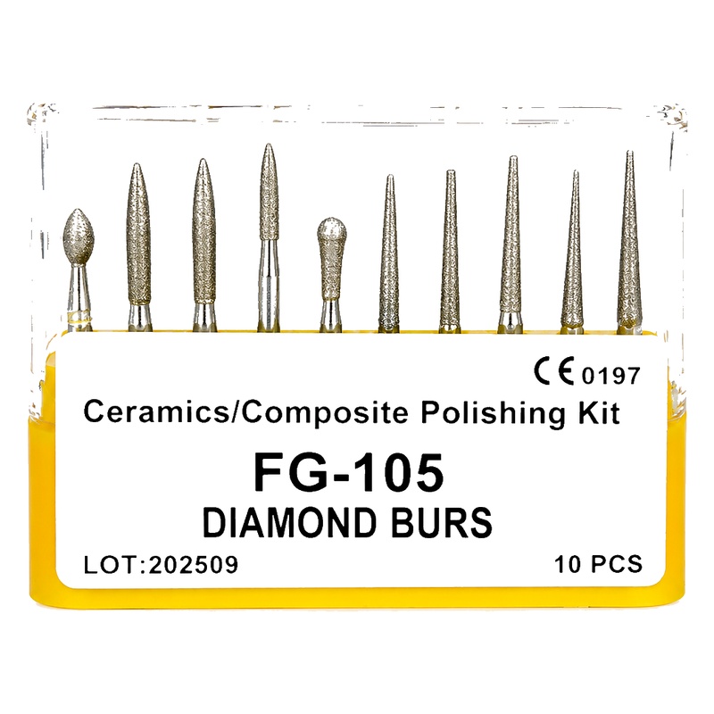 Diamond Bur FG-105 | Ceramics & Composite Polishing Kit | 10 Pcs | H.Zepf
